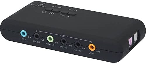 Renkforce RF-4355800 7.1 Carte Son Externe avec Sortie numérique, avec régulateur de Volume Externe