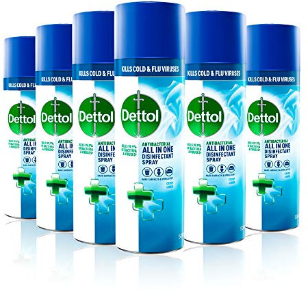 Dettol All-in-One Disinfectant Spray Crisp Linen, 400 ml, Pack of 6