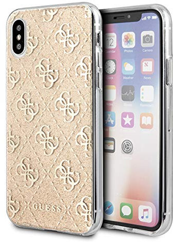Guess Hülle aus der 4G Glitter Kollektion für iPhone X/Xs, Gold