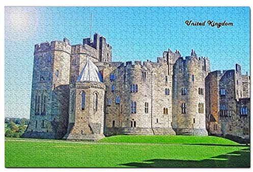 United Kingdom Jigsaw Puzzle 1000 Piece UK England Alnwick Castle Northumberland Puzzle Game Artwork Travel Souvenir Wooden