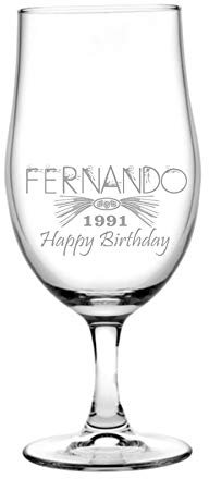 Verre à bière personnalisé, gravé - projet (grand) - design 1