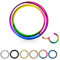 Treuheld® | Segmentring-Clicker aus Chirurgenstahl | Regenbogen/Bunt | Größe: 1.0mm x 10mm