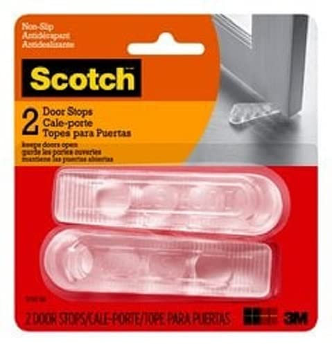Scotch SP947-NA Door Stop SP947NA, Clear, 2 Pack, Transparent