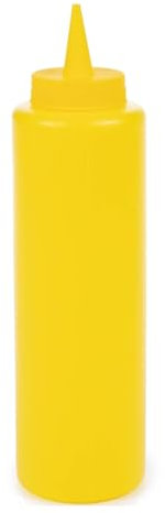 CABLEPELADO Bote plastico para Salsas, Botellín para Salsas, Recipiente para Aceite, Botella de Salsa, Dispensador Salsas, Biberón de Cocina, 23.5 cm Longitud, Capacidad 500 ml, Rojo
