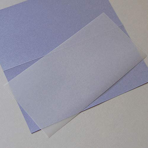 100 transparente Einlegeblätter 10,3 x 20,8 cm (für Klappkarten DIN lang)