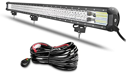 Willpower 114 cm 45 Zoll 612 W LED-Leiste mit Kabelbaum, 12 V, 24 V, wasserdicht, Bar mit LED, Arbeitsscheinwerfer, LED-Projektor für 4 x 4, Auto, Traktor, LKW, Quad, Boot,
