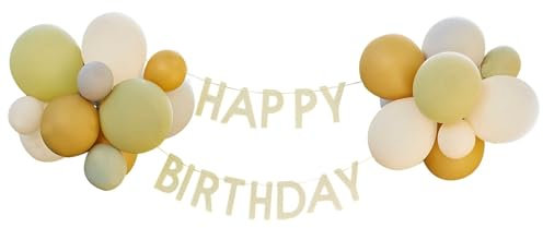 Ginger Ray Let's Go Wild Happy Birthday Buchstaben-Wimpelkette mit Latexballons, 24 Luftballons, mehrfarbig