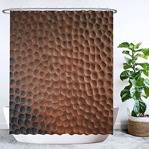 Ulticool Duschvorhang - Industrial Metall Kupfer - 180 x 200 cm - waschbar - Anti Schimmel - mit 12 Ringen - Braun