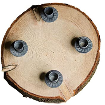 Naturholz Kerzenhalter aus Baumscheibe mit schöner Rinde, Schadstofffrei. Für ökologische Haushalte. Adventskranz, Osterdeko DIY ganzjahres Freude im Shabby Chic.