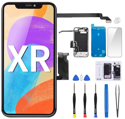 For iPhone XR Screen Replacement with Front Speaker Proximity Sensor 6.1 3D Touch LCD Display Digitizer Full Assembly Glass Fix Tool Waterproof Adhesive Repair kit A1984 A2105 A2106 A2107 A2108