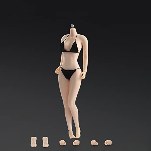 1/6 Maßstab Weiblicher Körper,12inch Asian Girl Type Seamless Figure Körper Super Flexible Große Büste Miniatur Action Figur (Blasse Haut AB001W)
