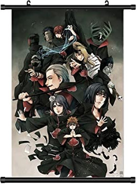 KARMA-X Großes 60x90CM Naruto Kakemono Rollbild | Anime Manga Stoffposter Wallscroll Poster | Wanddeko Geschenk | Akatsuki