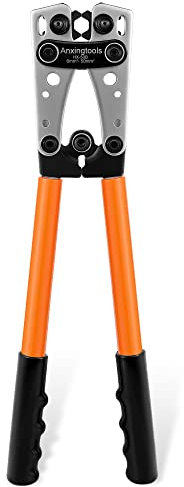Strumento di crimpatura del cavo della batteria per terminali ad anello in rame della batteria da 6/10/16/25/35/50 mm², capicorda in rame, piegatore resistente per capicorda (HX50B Crimper)