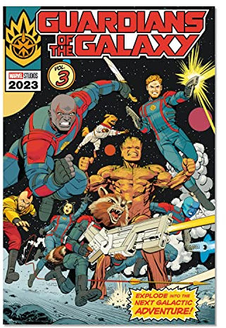 Grupo Erik Poster Guardians of the Galaxy Vol 3 Kunstdruck - Deko Wohnzimmer oder Deko Schlafzimmer - Deko Zimmer - Größe 61 x 91 - Offizielle Guardians of the Galaxy Fanartikel