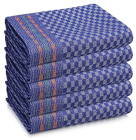 LUXTOGO® Geschirrtücher Baumwolle Set, 100% Baumwolle Küchentücher Ringgesponnene Extra Dicker 300g/m² Geschirrhandtücher 50 x 70 cm Küchenhandtücher für Küche, Restaurant. (5 STK)