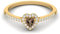 0,45 ctw herzförmiger Rauchquarz-Edelstein 925 Sterling Silber Solitär Halo Damen Hochzeitstag Ring Gold Vermeil, 56