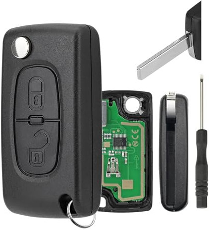 ASK 433MHZ 2 Buttons CE0536 Remote Key Fob For Peugeot 207 307 308 Key for Citroen C2 C3 C4 Picasso Remote Control key Fob with HU83 Blade Screwdriver Key Ring