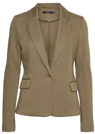 VERO MODA Damen Jersey Blazer Sakko Julia leichte Stoffjacke 10154123 Capers 36