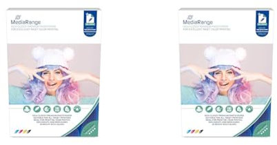 MediaRange 210 x 297mm Fotopapier für Tintenstrahldrucker, hochglänzend, 220g, 100 Blatt (Packung mit 2)