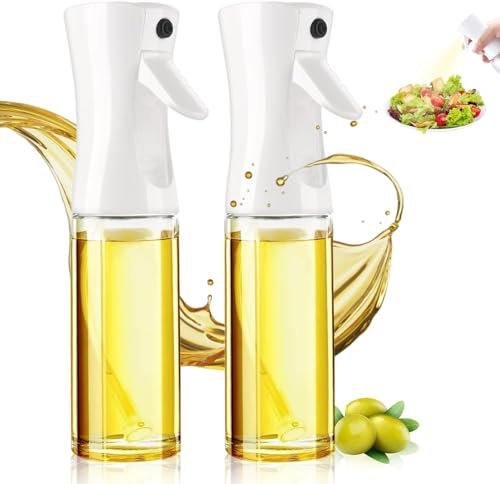 Swetfela 300ml Oil Sprayer, 2 pack Olive Oil Spray Bottle, Kitchen Vinegar Oil Mist Spray Bottle, Glass Spray Bottle Available for Kitchen, Cooking,Grilling, Baking, Air Fryer, Salad