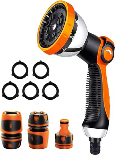 Kippen 6162X - Kit per Irrigazione composto da Pistola a Spruzzo con 10 Modalità Regolabili + Raccordi ad Innesto Rapido