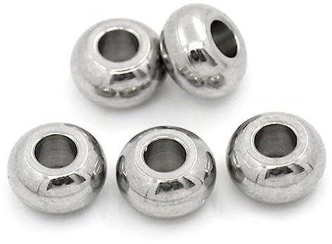 Lurrose 100 Stk edelstahlkügelchen Perlen Abstandshalter Edelstahlperlen Schlüsselanhänger Perlen zur Schmuckherstellung Abstandshalter aus massiven Perlen