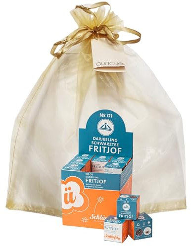 GUSTONE. Tee-Geschenkset Schlürf Bio Schwarztee „Fritjof“ 27 Pyramiden-Teebeutel