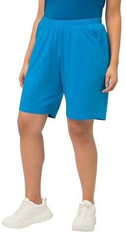 Ulla Popken Damen Jerseyshorts, Taschen, Elastikbund Hose, Saphirblau, W50 / L32
