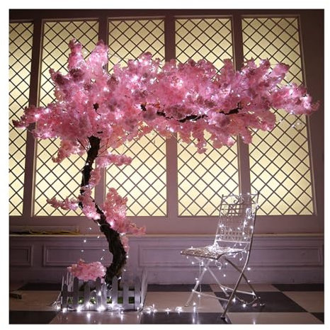 CDDUOLA Grand Arbre de Fleur de Cerisier Artificiel, Fleurs Artificielles Fait à La Main, Rose Faux Sakura Fleur Decor, pour Intérieur Extérieur, Mariage, Bureau (Rose, 70.9IN/180CM)