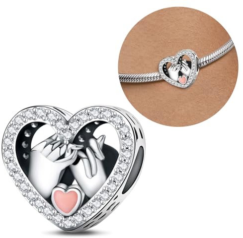 Purhole Charms Herz Anhänger Moments Charm Bettelarmband Anhänger Armband Charms Silber 925 Anhänger für Armband me Charm Stopper