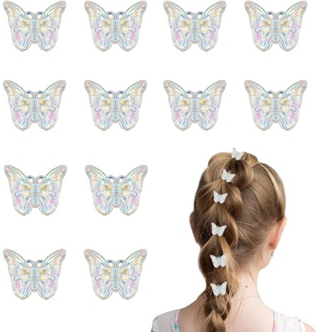 YUNHENTONG Pinzas para el Pelo de Mariposa,12 Piezas Mariposa Pinzas Pelo,Broches de Pelo de Mariposa Realistas,pinzas pelo pequeñas,Mini Clip de Mariposa Para Cualquier Edad O Estilo Mujeres y Niñas