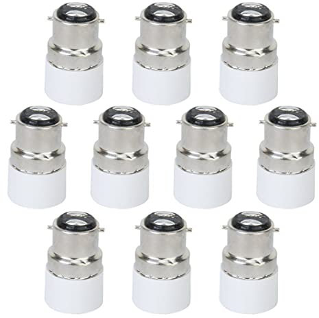 10 Pièces Adaptateur D'ampoule B22 à E14 LED Vis Ampoule Lampe Adaptateur Support Convertisseur Connecteur B22 à E14 Adaptateur De Lumière Douille Convertisseur De Base B22 à E14 Vis Ampoule Lampe Ada