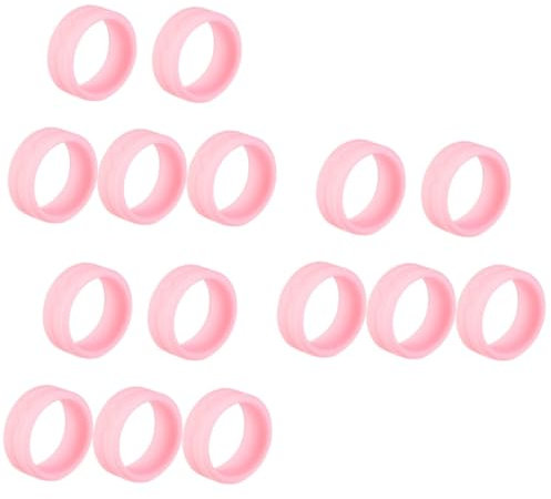 LIFKOME 15pièces Anneau Silicone Mode Pour Femmes Et Hommes Bijoux De Doigt Pour Fête Et Quotidienne Rose