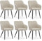 CLIPOP Esszimmerstühle 6er Set Stühle mit Armlehne, Leinen Bezug, Esszimmerstuhl Küchenstuhl Polsterstuhl, Stühle für Esszimmer (Leinen Beige, 6er Set)