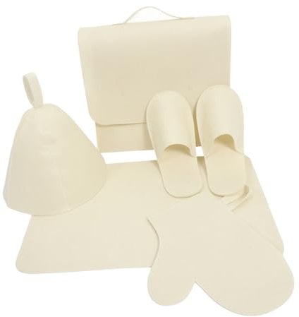 MERRYHAPY Sauna Hat Glove Slippers Storage Bag Bathing Cap for Women Men Insulated Felt Sauna Accessories Kit