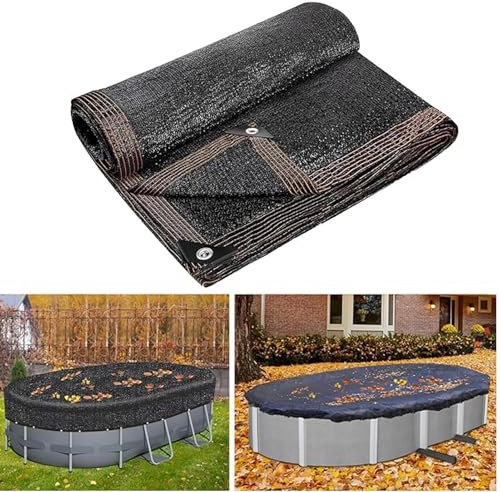 Ovale Laubnetzabdeckung Für Swimmingpools, 5.8×10.4 m Lange Schutznetzabdeckung Für Swimmingpools, Allwetter-Außenabdeckung Für Eingebaute Und Oberirdische Swimmingpools, Netz-Poolabdeckung