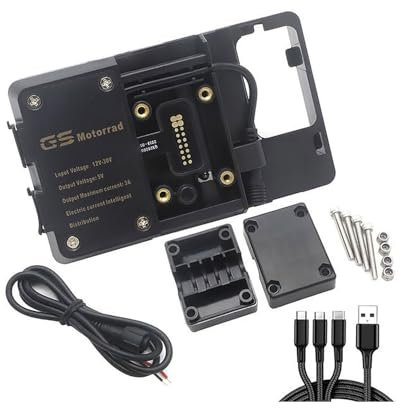 NBHGFF Barre Avant Support Téléphone Portable pour XT1200Z XT 1200 Z Super Tenere 2017 2018 2019 2020 Support De Navigation USB pour Téléphone Portable GPS Smartphone Accessoires De Moto(A)