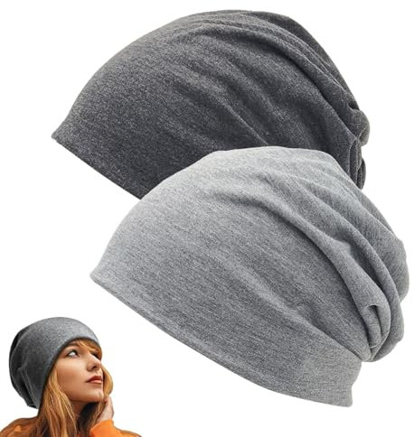 CPRNQY 2 Stücke Dünne Mütze Damen, Dünne Mütze Herren, Slouchy Beanie Mütze für Herren und Damen, Wintermütze Herbst Dünne Mütze Warm Beanie Unisex Longbeanie für Laufen Skifahren Radfahren Outdoor