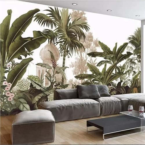 ZYCAFJ Papier Peint Intissé Forêt verte Peinture Murale 3D Tapisserie Photo Poster Tableaux Muraux Salon Chambre Bureau Couloir Mural Décoration