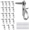 peuqcen 20 Stücke Set Haken Lichterkette, Kratzfester, Verdickter Edelstahl Lichterkette Haken, Haken Zum Schrauben, Verwendet für BlumenköRbe, Laternen, Lichterketten, Belastbar 2 KG (Silber)