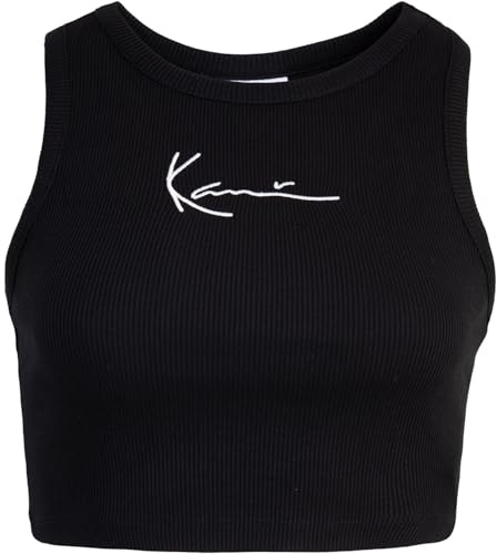 Karl Kani Small Signature Racer Rib Women Top (DE/NL/SE/PL, Alphanumerisch, S, Regular, Regular, Black)