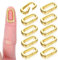 YUXIANLB 10 Stück Mini Karabiner Ovaler Kettenverschluss in Gold für DIY Schmuckherstellung 14 × 8mm Federringverschluss Ovalverschluss Halskettenverschlüsse für Halsketten und Armbänder