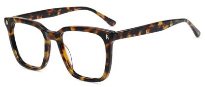 Firmoo Blaulichtfilter Brille ohne Sehstärke für Damen/Herren Großer Entspiegelte Computer Brille Blaulicht Schutzbrille gegen Kopfschmerzen UV Blaufilter Brille