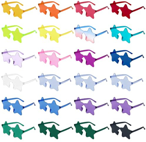 VirtuGro 24pcs Stella Occhiali Festa Compleanno Senza Telaio Colorati