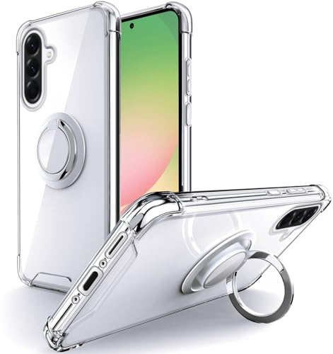 Silverback für Samsung Galaxy A36 5G Hülle mit 360° Ring, Transparent | Ring Halter Handyhülle, TPU Cover, Stoßfester Stoßfänger Schutzhülle, Weiche Dünn Case
