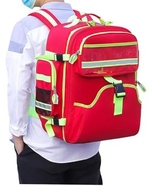 Erste Hilfe Kit Leer Rucksack Notfall Kits, First Responder Aid Bag mit Reflektorstreifen, Responder Trauma Tasche für Wandern im Freien Reisen Camping Kindertagesstätte