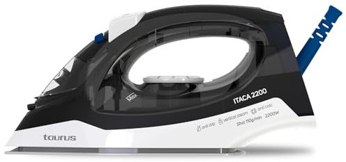 Taurus – Plancha Vapor Itaca 220 | 2200W | Golpe Vapor 110g/min | Suela Silver | Antical | Antigoteo | Autolimpieza | Aviso sonoro/visual | Spray | Planchado vertical | Negra/Azul/Blanco