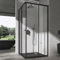doporro Box Doccia 80x100cm, Box Doccia a Soffietto Cabina Bagno in Cristallo Trasparente con Porte Scorrevoli Ravenna16K Plus, Nero