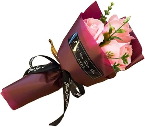 Opemg Rosa 30 grammi 3 teste bouquet di fiori petali di fiori regali di San Valentino per donne, mamma, moglie, migliore amica, compleanno, Natale, San Valentino, madri da figlia, figlio, marito