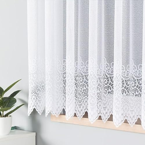Gardinen Vorhangen Weiß Jacquard 300x180 cm (BxH) Modell Pangau Kurze Lange Gardine Kräuselband Fensterdekoration Dekostoff Blickdicht Ohne Bügeln Fertig Zum Aufhängen